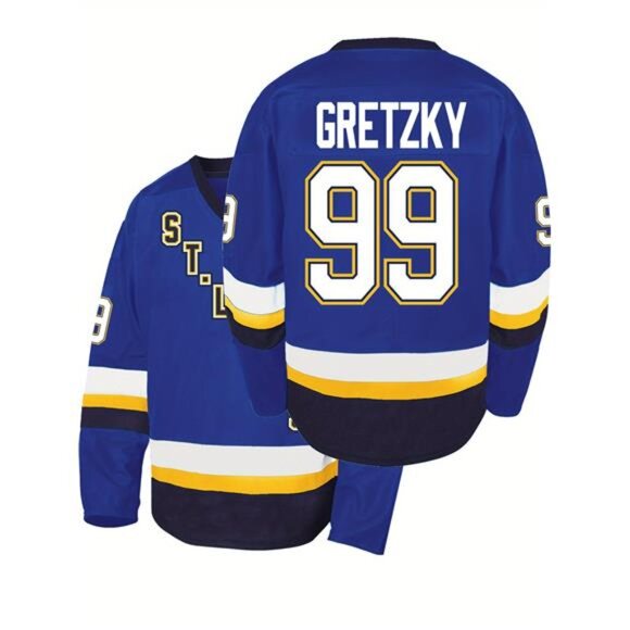 NWT Multiple Sizes Wayne Gretzky St. Louis Blues #99 Rare Blue Captains Jersey - Picture 1 of 5